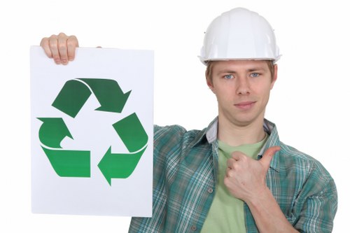 Construction site with a large skip