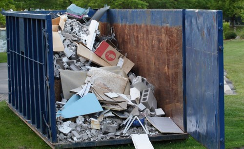 Construction site with builders waste containers