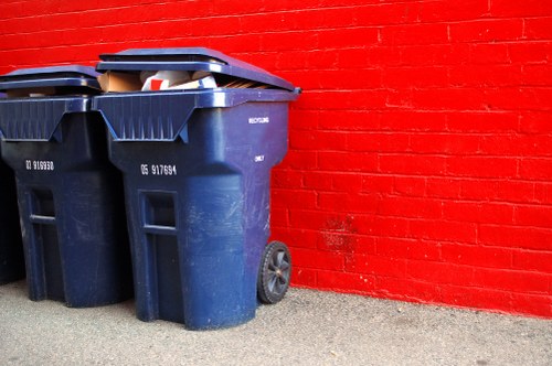 Construction site in Islington with waste management systems