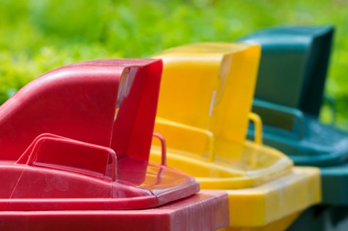 Various types of construction waste materials