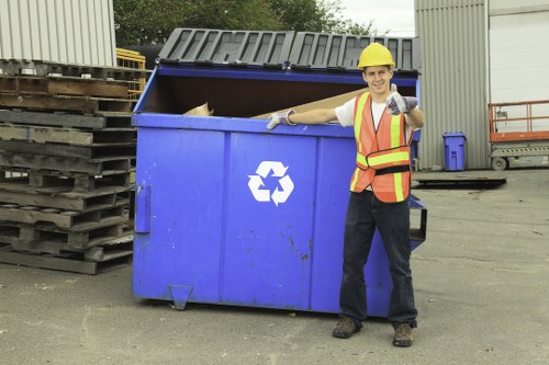 Close-up of the lockable gate on an enclosed skip